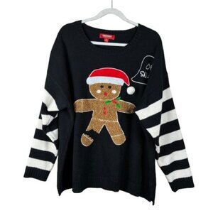 Holiday Traditions Oh Snap Gingerbread Man Christmas Sweater Sz 3X  Camp Retro